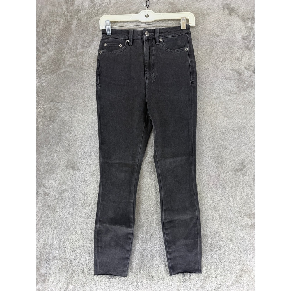 Ksubi Jeans Women 25 Skinny High Rise Black Raw Hem EUC